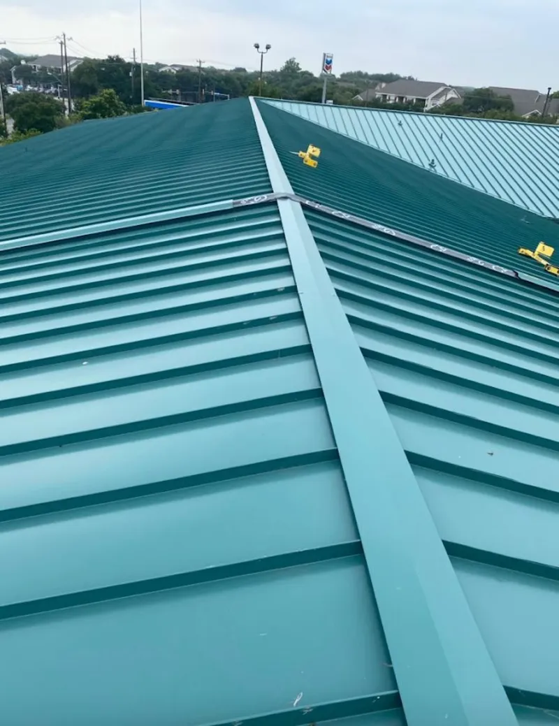 Green commercial metal roof ridge and valley for Metal Roof Repair in Walkersville